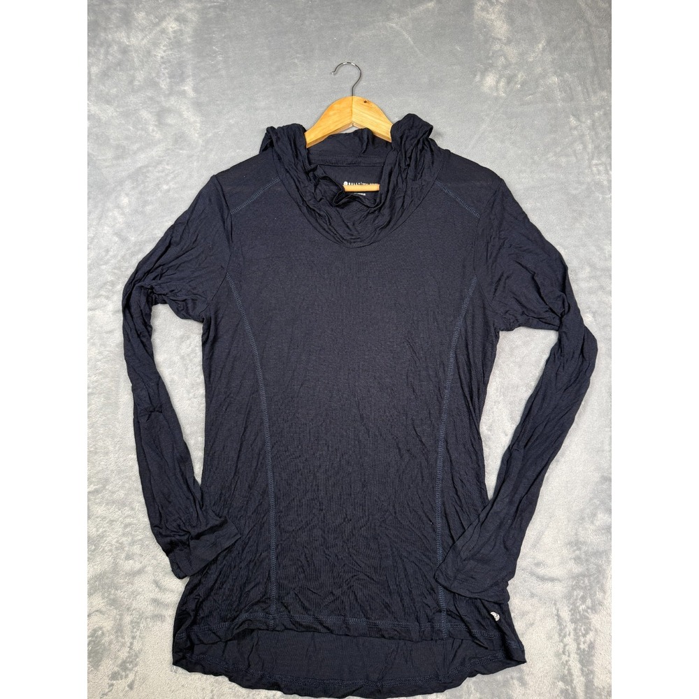 Bally Total Fitness Activewear Hoodie Womens XL Dark Gray Stretchy Lightweight